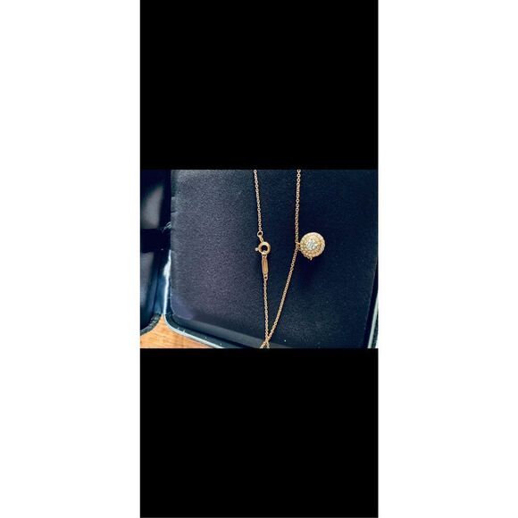 18k rose gold Tiffany soleste pendant .30ct 16in chain - Picture 7 of 11